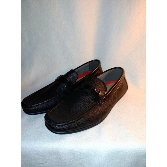 New Men's Henry Ferrera Driver Solid Black Faux Leather Slip On Loafers Size 11 - Picture 2 of 11